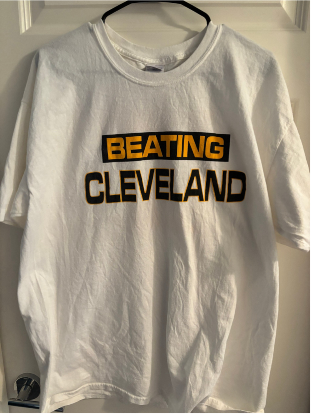 Vintage Y2K Pittsburgh Steelers vs Cleveland Browns Rivalry Parody T-Shirt XL Wh